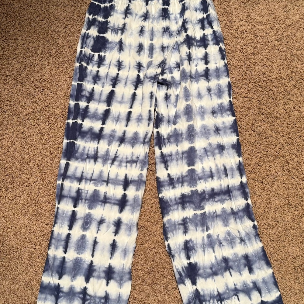 Cloth & Stone Navy and White Tie-Dye Pants
